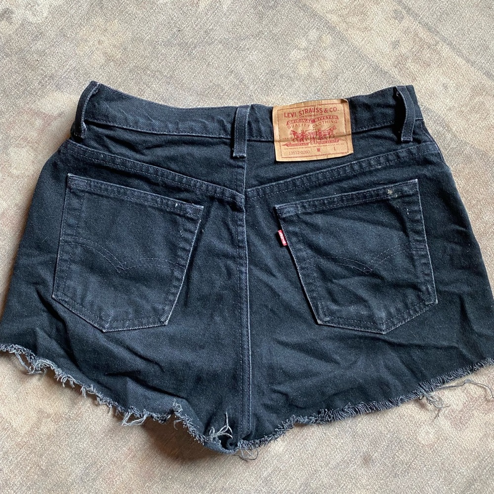 Levi’s shorts, black distressed. Tag size 11
